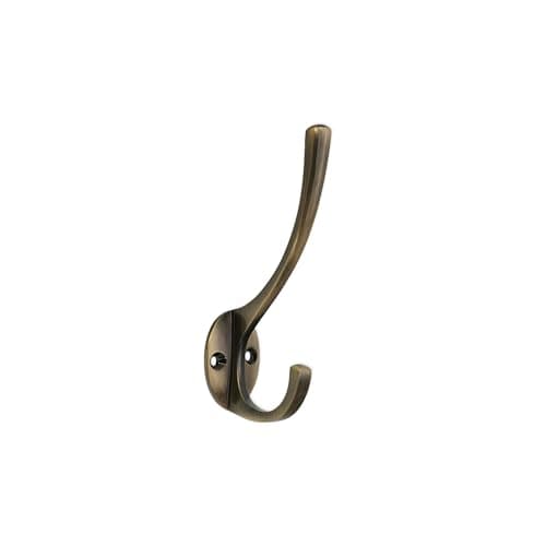 Image of Infinity Decor Victorian Style Solid Brass Wall/Door Mounted Coat Hooks for Hanging Hat, Clothes, Scarf, Key, Robe, Bag in Antique Brass 115mm- Heavy Duty with Premium Quality