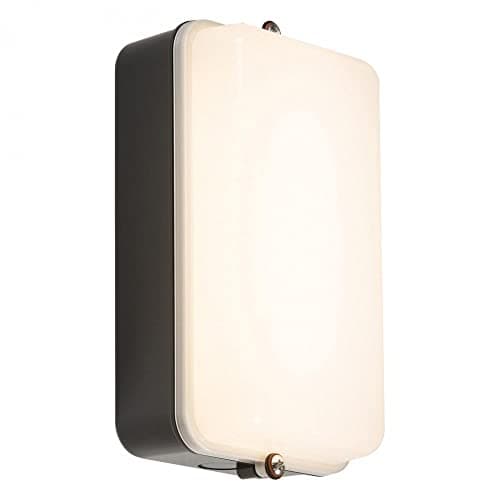 Image of 230V IP54 5W LED Security Amenity Bulkhead Black Base with Opal Diffuser Cool White 4000K