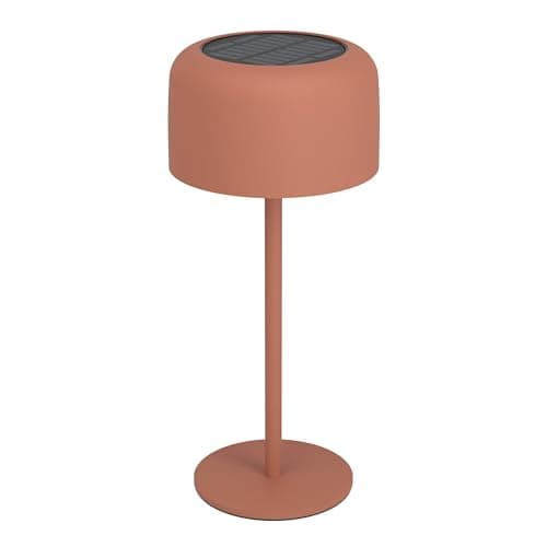 Image of Eglo Cordless LED Table lamp Roccanova, Wireless Solar Light, 3-Step Touch dimmable, Rechargeable Outdoor Lighting for Balcony and Garden, red Steel, Warm White, IP44