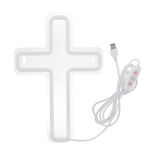 Image of Neon Cross for Wall,Light Up Wall Sign - Religious LED Neon Lamp - for Homeowners Apartment Living Room Bedroom Office Entryway Bar Coffee Shop Holiday Meditation Wedding