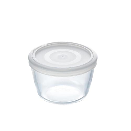 Image of Pyrex Cook&Freeze Round Container with Lid, 12 cm-0.6 L, Extra Resistant Borosilicate Glass, Oven Safe