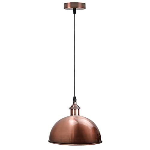 Image of DC Voltage Single Indoor Copper Ceiling Pendant Light 30cm Fitting Industrial Loft Suspension E27 Lighting for Bedroom, Hall, Dining Room, Lounge