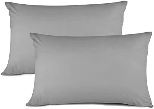 Image of Egyptian Cotton 200 Thread Count Pillow Cases 2 Pack (Grey Silver)
