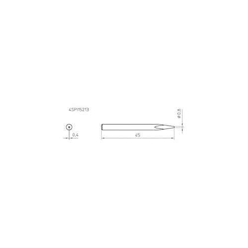 Image of Weller 4SPI15213-1 Soldering Tip Needle Shape Size 0.8 mm Contents 1 Piece