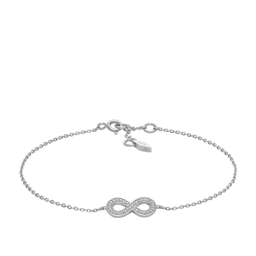 Image of Fossil Women's Infinity Sterling Silver Chain Bracelet, JFS00633040