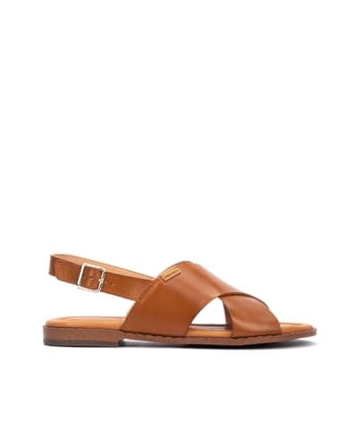 Image of Pikolinos ALGAR Women's Flat Leather Sandals, Brandy, 4 UK