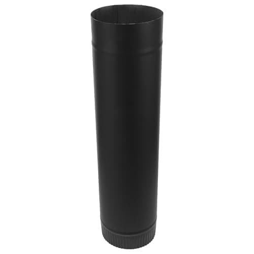 Image of HOMSFOU 125mm Black Stainless Steel Heat Resistant Stove Pipe, Fireplace Exhaust Flue Connector, 0.5m Chimney Extension Tube for Wood Burning Stoves and Outdoor Camp Tent Ventilation