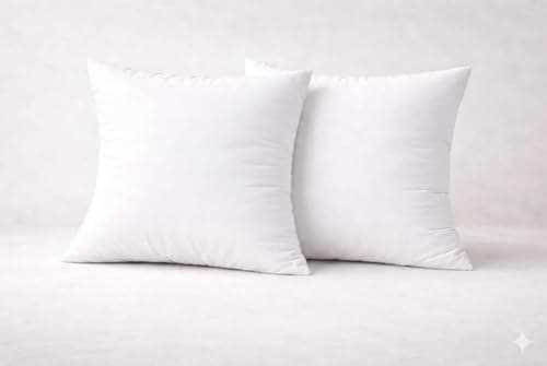 Image of ARLINENS Pack of 2 Cushion Pads 40x40cm (16x16) – Premium Hollow Fibre Filled Inner Cushions, Soft Bounce Back Square Sofa Scatter Inserts, Hypoallergenic White Polyester Cushion Fillers