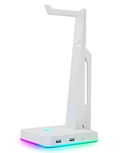 Image of IFYOO RGB Gaming Headset Stand with 2 USB Ports, Gaming Headset Holder for PC, Xbox One, PS4, Switch, Headphone Holder, Ideal for Gaming Stations, Desktop Accessories