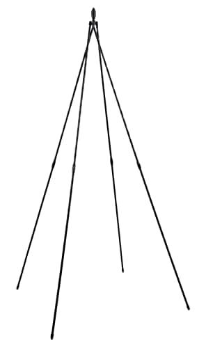 Image of Woodside 1.8m Metal Garden Tepee Obelisk, Steel Climbing Plant Support Trellis/Frame