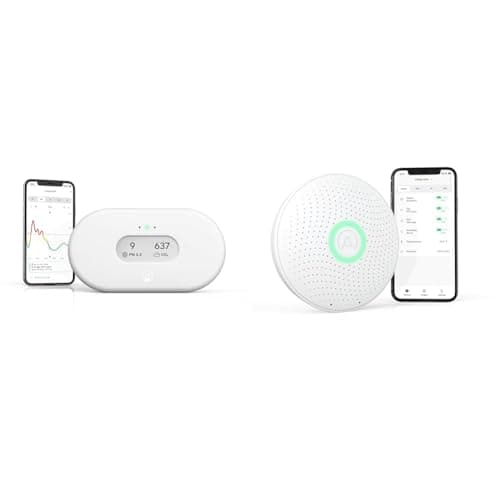 Image of Airthings 2960 View Plus - Radon and Air Quality Monitor with PM 2.5, CO2, VOC & 2930 Wave Plus - Radon and Air Quality Monitor with CO2, VOC, Air Pressure, Humidity and Temperature Detector