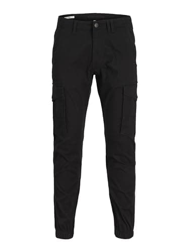 Image of Jack & Jones Men's Jjipaul Jjflake Akm 542 Black Noos Trousers, Black, 34 UK