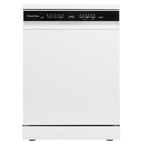 Image of Russell Hobbs Freestanding Dishwasher, Class C, 14 Place Settings, 8 Wash Programs, 24-Hour Delay Start, Auto Door Open, Height Adjustable Basket and Flexible Cutlery Tray in White, RH60DW10C1W