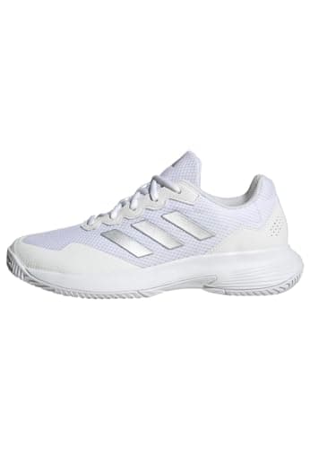 Image of adidas Women's Gamecourt 2.0 Tennis Shoes, Silver Metallic/Cloud White, 7 UK