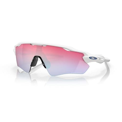 Image of Oakley Men'S Mod. 9208 Sun Radar Ev Path 920847 0 Rectangular Polarized Sunglasses 38, Polished White/Prizmsnow