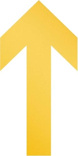 Image of Durable Removable Self-Adhesive Arrow Floor Stickers - Safety Signage & Stickers - Perfect for Warehouses - Pack of 10 - Yellow - 100 x 0.2 x 200mm