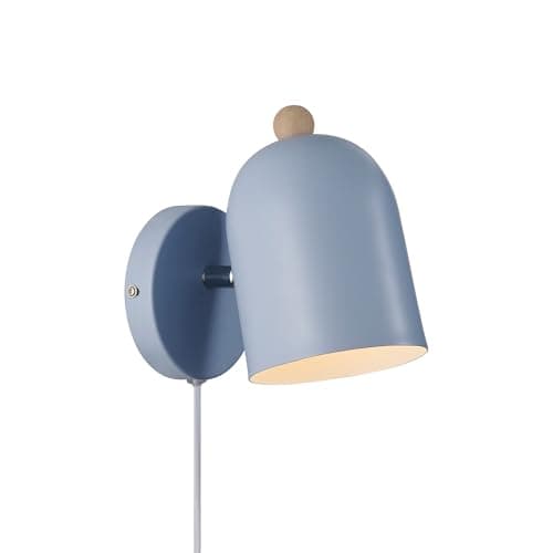 Image of Nordlux Gaston Indoor Wall Light Blue Metal E27 Adjustable Head - Bedroom, Bedside, Living Room Plug in or Mains Powered, IP20