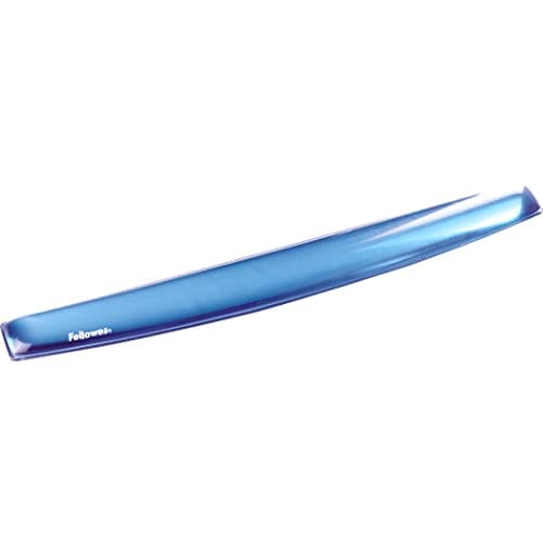 Image of Fellowes Keyboard Wrist Rest - Crystals Gel Wrist Rest with Non Skid Rubber Base - Ergonomic Wrist Support for Computer, Laptop, Home Office Use - Blue