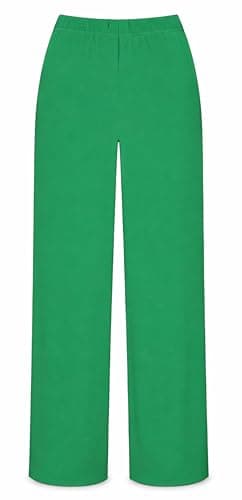 Image of BOOM Prime Women’s Flared Wide Leg Palazzo Trousers – Elasticated Waist, Comfortable Stretch Lounge Pants for Ladies, Casual Summer Yoga Everyday Wear UK Sizes 12-26 (as8, Jade Green, 24-26)