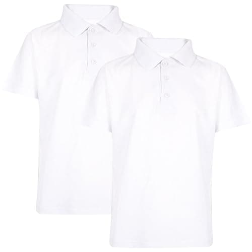Image of A2Z 4 Kids Boys Polo T Shirts Plain Summer Tank Top - PL Polo T Shirt White 2 Pack 11-12