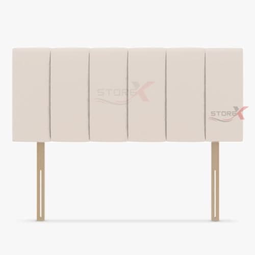 Image of STOREX Plush Fabric Padded Lined Headboard For Devan Bed Bedroom Furniture Size 2Ft 6Inch/ 3Ft/ 4Ft/ 4Ft 6Inch/ 5Ft /6Ft -20 Inch Height 20inch (Cream, 20inch Height 4FT 6 Inch Double)