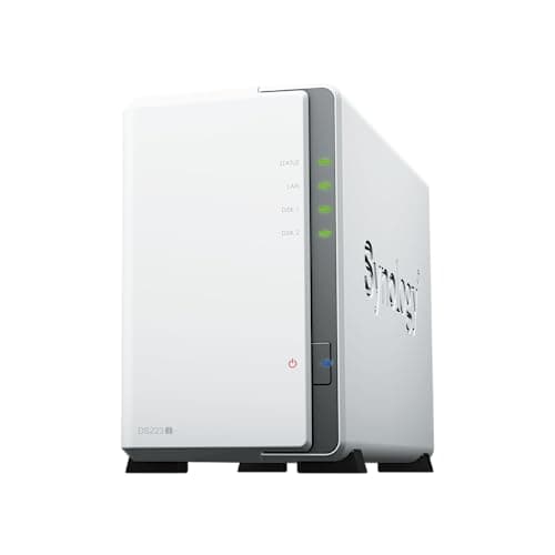Image of Synology DS223j 2-Bay Diskstation NAS (Realtek RTD1619B 4-Core 1.7 GHz 1GB DDR4 RAM 1xRJ-45 1GbE LAN Port) 16TB Bundle with 2 x 8TB Seagate IronWolf NAS HDDs (ST8000VN004)