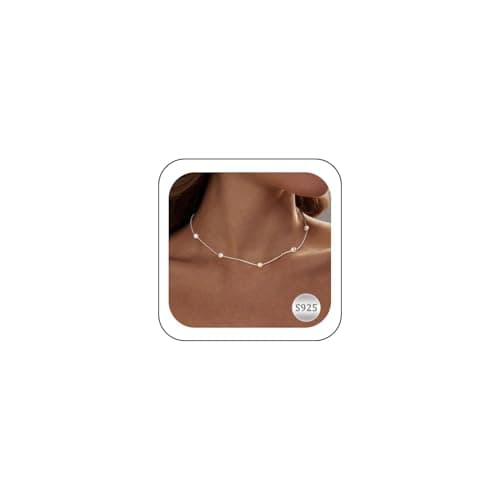 Image of Aidenn Dainty Gold Silver Necklace for Women Girls Trendy Non Tarnish 14K Gold Plated Cubic Zirconia Necklaces Cute Flower Choker Necklace Stack for Wedding Prom Brides Jewellery