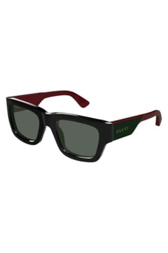 Image of Gucci Men's Gg1668s Sunglasses, Black-Green-Green, 52
