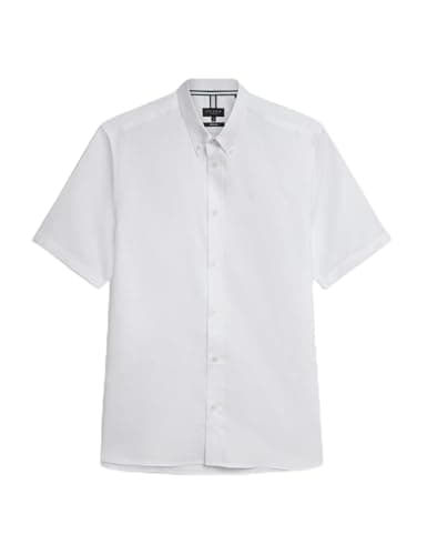 Image of Ted Baker Mens Alyth Regular Branded Oxford Shirt, White, S UK