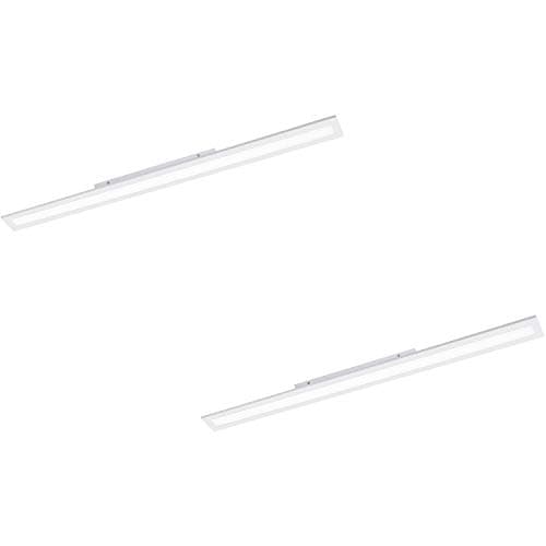 Image of 2 Pack Wall/Ceiling Light - White 1195mm Slim Strip Panel - 36W LED 4000K - Decorative Interior Bulkhead Corridor Mounted Slim Profile