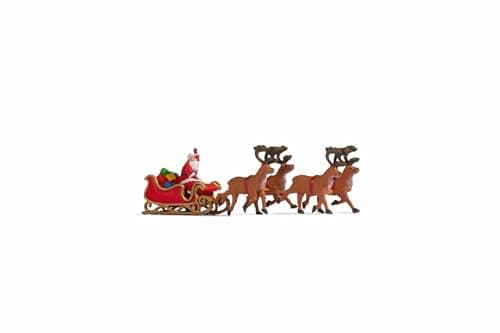 Image of NOCH® Santa Claus with Sleigh, Hand-Coloured Christmas Figure Set for H0 Model Railway Ideas