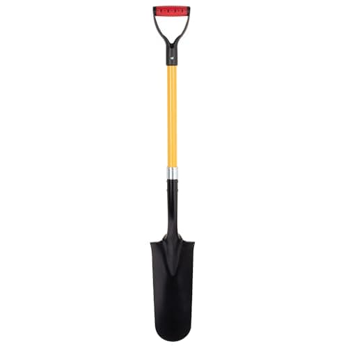 Image of Hardys Drainage and Fence Post Spade 1150mm - Fibreglass & Carbon Steel Newcastle Style Grafting Post Hole Spade with Tapered Head - Yellow Heavy Duty Site Shovel - 160 x 360mm