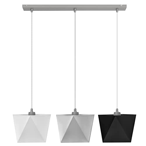 Image of Helam Adamant Straight Bar Pendant Ceiling Light White, Grey, Black 75cm