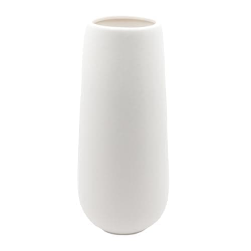 Image of Tall 11 Inch White Ceramic Vase for Pampas Grass, Modern Flower Vase Frosted Surface, Decorative Vases for Flowers for Home Room Desk Decor