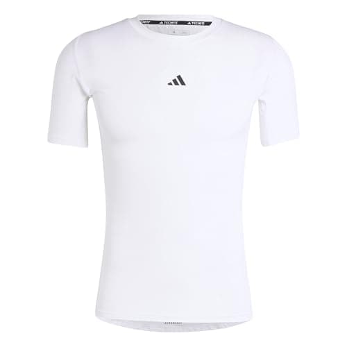 Image of adidas Men's Techfit Compression Training T-Shirt, White, L
