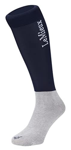 Image of LeMieux My Competition Horse Riding Socks in Navy with Closely Woven Foot, Topside Seam and Micro Weight Stretch - Twin Pack - Medium