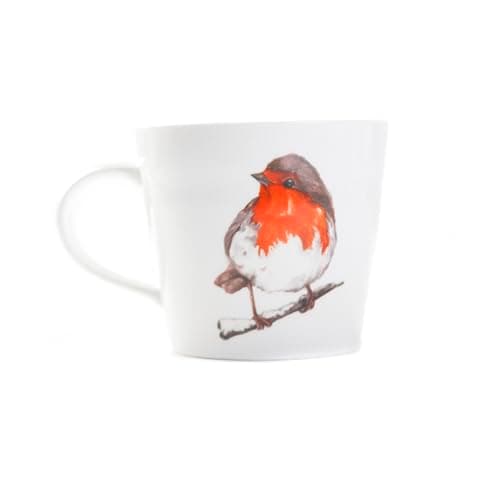 Image of Meg Hawkins The Hearth Robin Watercolour Design Mug – Fine China | 300ml | Gift Boxed