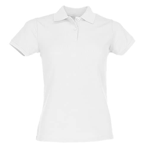 Image of Fruit of the Loom Women's Premium Polo Shirt, White, 14 (Manufacturer Size:Large)