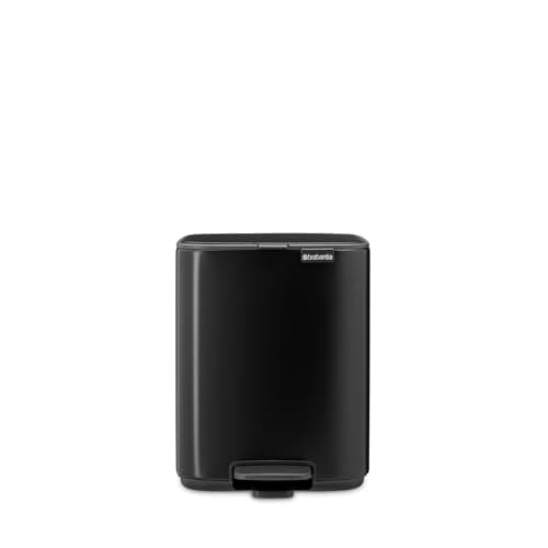 Image of Brabantia Bo Pedal Bin 7L (Matte Black), Soft Closing Waste Bin with Light Pedal Operation, Easy to Clean Removable Plastic Inner Bucket with Free PerfectFit Rubbish Bags Included