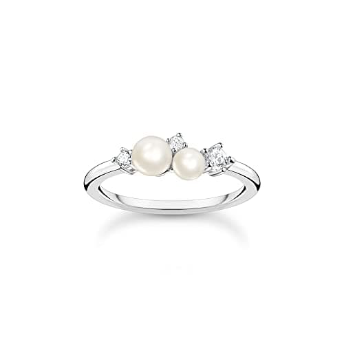 Image of Thomas Sabo Ring pearls with white stones silver 925 Sterling Silver