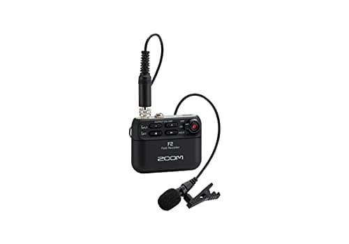 Image of ZOOM F2 Field Recorder with Lavalier Microphone – 32-Bit Float Recording without Clipping – Ideal for Podcasts, Interviews, Film & Video – EU Version – Black