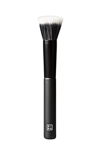 Image of 3INA MAKEUP - Vegan - Cruelty Free - The Foundation Finish Brush - Black - Brush For Cream Or Powder Makeup - Soft And Compact Synthetic Bristles - Ergonomic Handle - Flat Tip - Easy to Clean