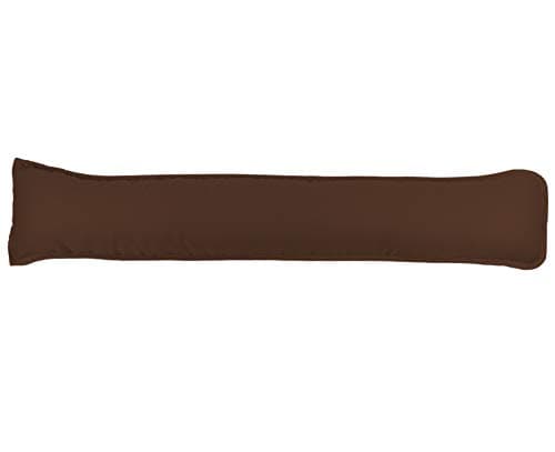 Image of mFabrics Pack of 1 Hollowfibre Filled Draught Excluder Draft Insulator for Door Bottom Size: 90x18cm (Chocolate)
