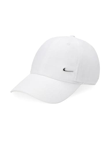 Image of NIKE FB5372-100 U NK DF Club Cap U CB MTSWSH L Hat Unisex Adult White/Metallic Silver Size M/L
