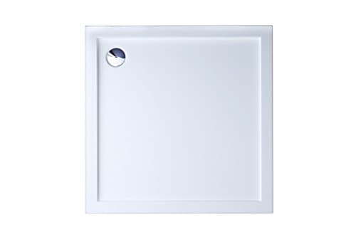Image of Durovin Bathrooms 800 x 800 x 40mm Shower Tray, Light Sturdy,Acrylic, Glossy White Finish –Square Shape