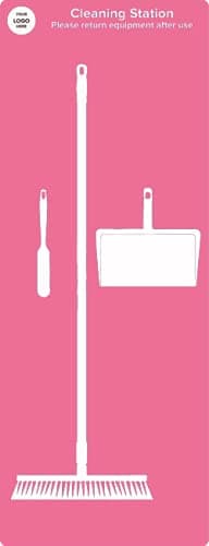 Image of Floor Sweeping Cleaning Station Shadow Board (Pink- without products)