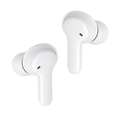 Image of Boompods Bassline Compact True Wireless Earbuds - ANC Bluetooth Earphones, 27 Hour Battery Life & Touch Controls, In Ear Headphones with ENC Microphone & Charging Case, IPX4 Water Resistant, White
