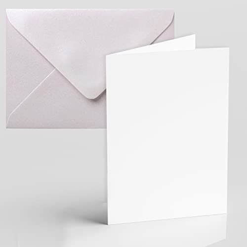 Image of Pack of 20 A6 Blank Greeting Cards with Envelopes White 350 GSM Blank Cards and Envelopes for Card Making for Gift Greeting Cards Invitation Papa Prints®