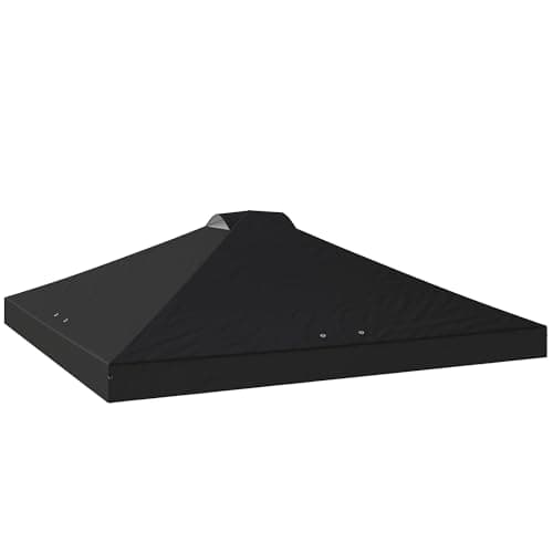 Image of Outsunny 3 x 3(m) Pop Up Gazebo Canopy Replacement Cover with 8 Drainage Holes and Double Vents, UV50+ Waterproof Canopy Cover Replacement Top, Black