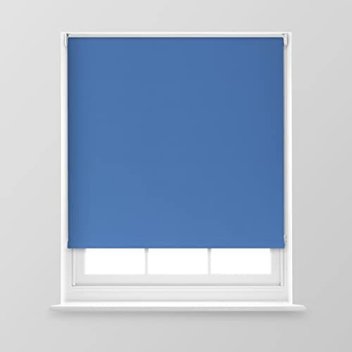 Image of A.Unique Home Premium Trimmable Thermal Blackout Roller Window Blind in a Variety of Colours and Sizes Ideal for any Room - 2FT - ROYAL BLUE - 60cm (W) x 170cm (L) | 23.6" (W) x 66.9" (L)